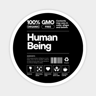 Human Being Label Typography Magnet
